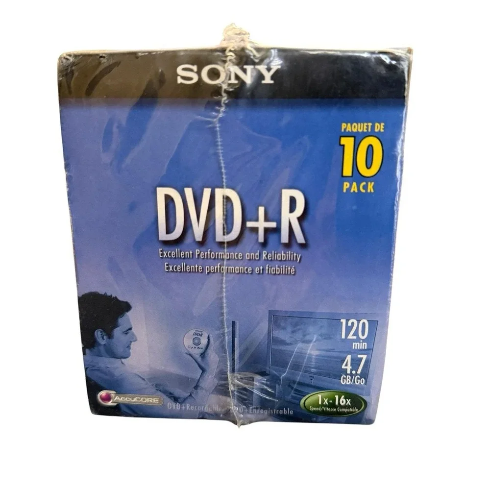 Sony DVD + R 10 Pack Recordable Discs 120 min 4.7 GB Blank New Sealed